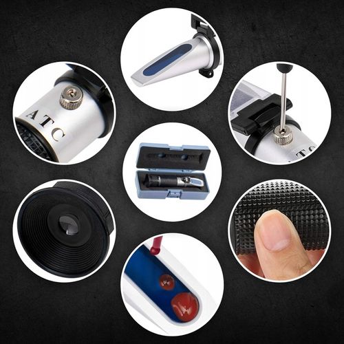 REFRAKTOMETR DO MIODU CUKROMIER + ZAWARTOŚĆ WODY KALIBRACJA MIERNIK CUKRU na Arena.pl