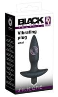 wibrujący korek analny black velvets czarny silikonowy mały 13 cm