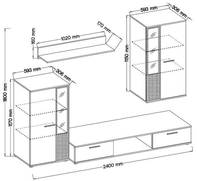 Nowoczesna meblościanka Salsa dąb sonoma zdjęcie 2