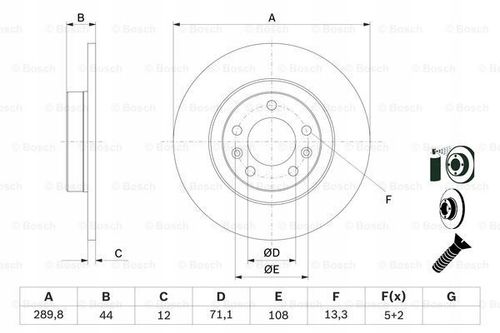 TARCZA HAM TYL 290X12 P BOSCH na Arena.pl