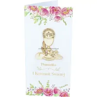 KARNET PAMIĄTKA I KOMUNIA DL LUX DG 012 KARTKI Z KOTKIEM