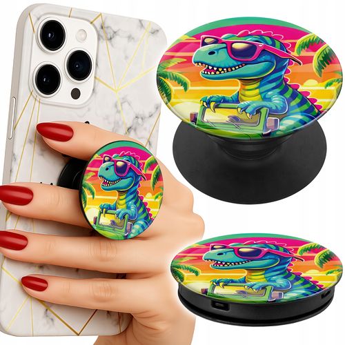 Uchwyt do telefonu Popsocket na palce/stojak DINOZAUR W CIĘŻARÓWCE WZORY na Arena.pl