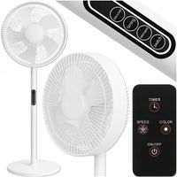 WENTYLATOR PODŁOGOWY WIATRAK STOJĄCY CICHY MOCNY 5 ŁOPATEK 8 TRYBÓW + PILOT