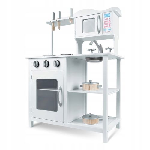 ZESTAW KUCHNIA DREWNIANA DLA DZIECI KUCHENKA RETRO DUŻA PALNIKI + ACKESORIA na Arena.pl