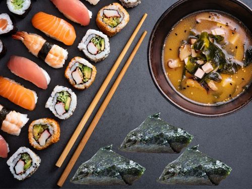 Algi nori wodorosty do sushi typ silver zawijanie rolek duże opakowanie 50 listków na Arena.pl