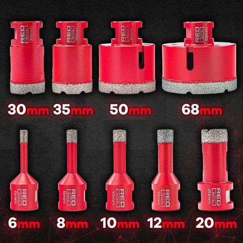 Zestaw 9 OTWORNIC Koronek 6-68 mm Otwornica Diamentowa Adapter HEX M14 na Arena.pl