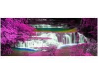 100X40CM FIOLETOWA KASKADA OBRAZ DREWNO