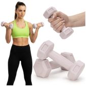 Ciężarki 2x0,5kg hexagonalne do ćwiczeń fitness hantle zestaw 2 szt. jasny róż