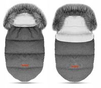 2 x ŚPIWOREK DO WÓZKA SANEK GONDOLI OCIEPLANY Z FUTERKIEM PREMIUM BABYMAM