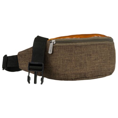 praktyczna saszetka z poliestru w zielono-brązowym kolorze z kieszenią na Arena.pl