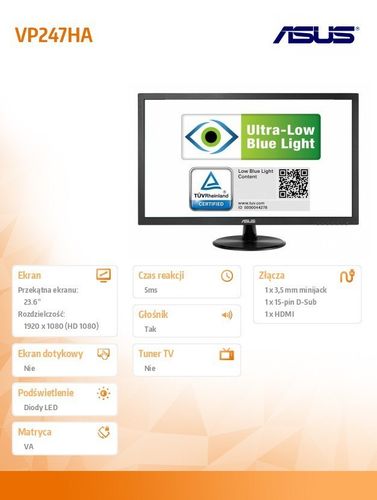 Asus 23.6'' VP247HA na Arena.pl