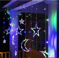 KURTYNA ŚWIETLNA LED GWIAZDKI Lampki Świąteczne Multicolor Girlanda 138 LED