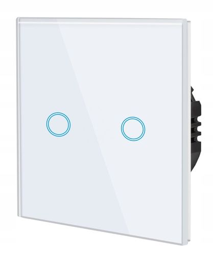 WŁĄCZNIK WYŁĄCZNIK ŚWIATŁA SZKLANY DOTYKOWY PODWÓJNY BIAŁY SZKŁO BIAŁE na Arena.pl