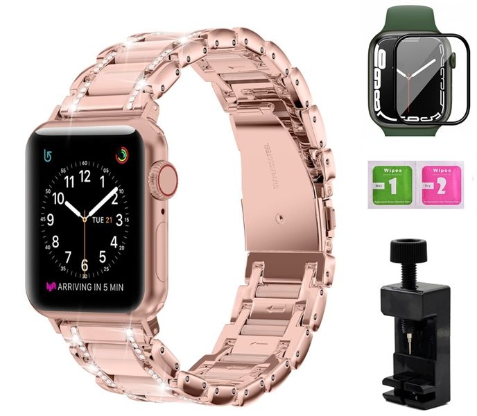 BRANSOLETKA PASEK DO APPLE WATCH 42/44/45/SE SZKŁO zdjęcie 1