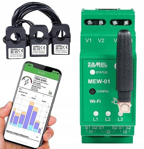 ZAMEL Monitor Licznik Energii Elektrycznej Prądu Wi-Fi 3F+N SUPLA na Arena.pl