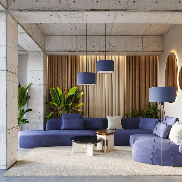 Lampa podłogowa NEVIA granat zdjęcie 12