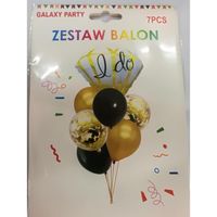 zestaw balonów z konfetti, złoto/czarne, bal