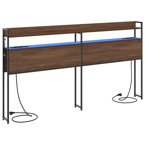 Zagłówek z półką Brązowy dąb 180 cm Materiał drewnopochodny na Arena.pl