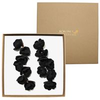 Kolczyki w stylu boho czarne KWIATY UNIKAT złote KOKONET 6-0023