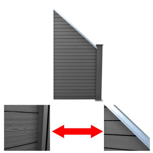 Płot skośny, boczny panel WPC, szary na Arena.pl