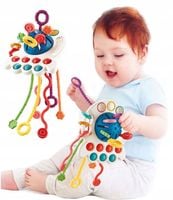 OŚMIORNICA KOLOROWE PRZESUWNE LINKI ZABAWKA SENSORYCZNA INTERAKTYWNA GRYZAK