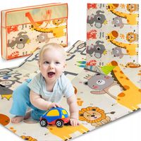 MATA PIANKOWA EDUKACYJNA DLA DZIECI NIEMOWLĄT DWUSTRONNA SKŁADANA DUŻA