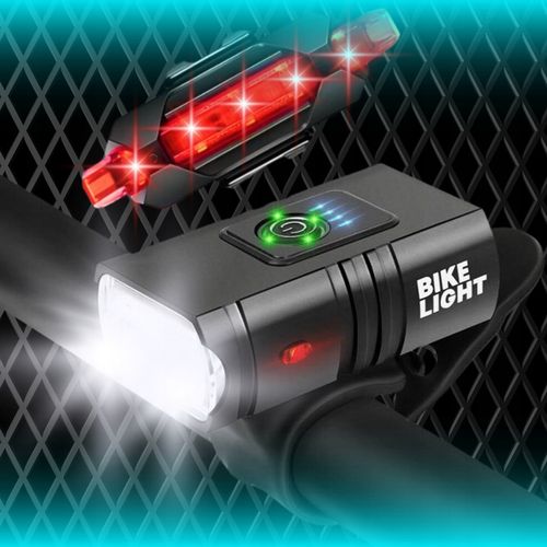 MOCNA LAMPKA ROWEROWA PRZEDNIA TYLNA LED WODOODPORNA AKUMULATOR USB ZESTAW na Arena.pl