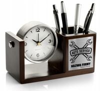 Zegarek i organizer na biurko z grawerem AUTO SERWIS Personalizowany