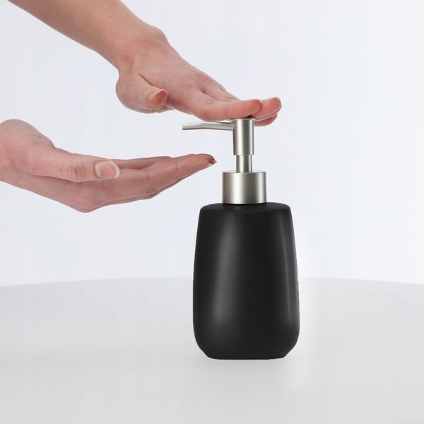 Dozownik Na Mydło Płyn Pojemnik Czarny 2 x 400ml zdjęcie 8