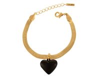 bransoletka z czarnym, pękatym sercem (b23/zim/108/2au)