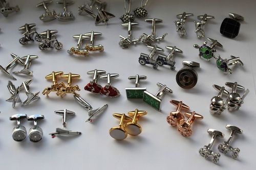 Spinki do mankietów EXC Złote z Białą Masą Perłową na Arena.pl