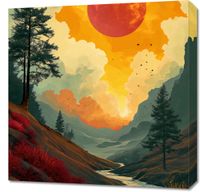 Obraz 60x60cm Dzika Rzeka Zmierzchem