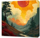 Obraz 60x60cm Dzika Rzeka Zmierzchem