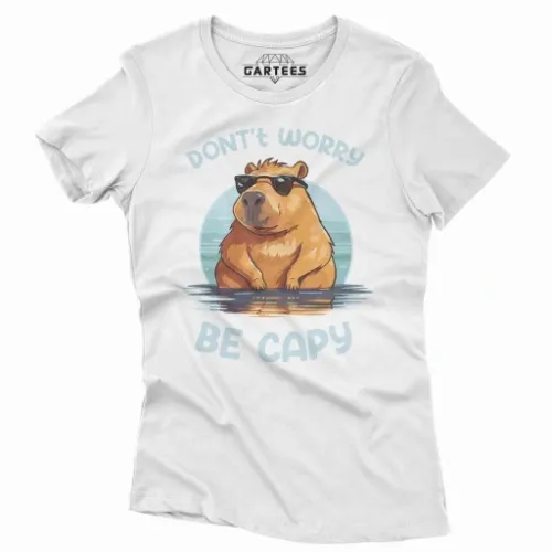 KOSZULKA DAMSKA DON'T WORRY BE CAPY CAPYBARA KAPIBARA KAPI BARA ZESTAW na Arena.pl