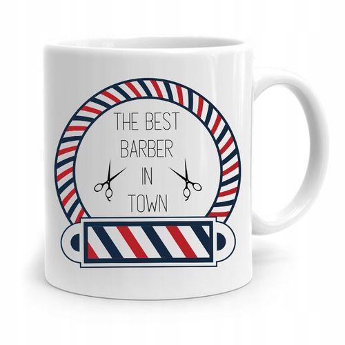 Kubek Prezent Dla Fryzjera The Best Barber In Town Z Nadrukiem Ze Zdjęciem na Arena.pl