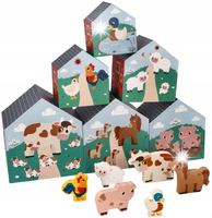 Montessori Kubeczki do układania Farma Figuki zwierzątek 12el. Adamtoys