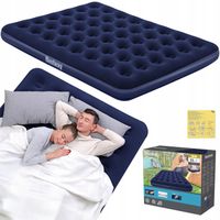 MATERAC DMUCHANY WELUROWY DWUOSOBOWY ŁÓŻKO 203x152x22 BESTWAY 67003