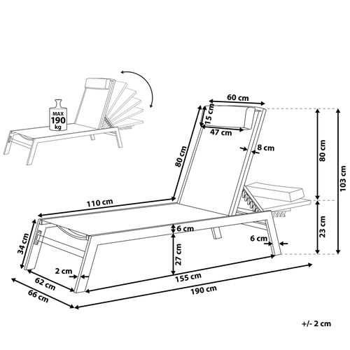 Leżak ogrodowy biały CATANIA II na Arena.pl