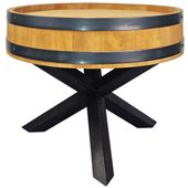 Okrągły mały stolik kawowy drewniany w stylu beczki 52,5 cm wenge