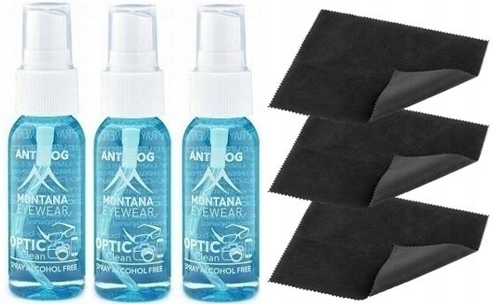 PŁYN ANTIFOG PRZECIW PAROWANIU OKULARÓW I GOGLI 3x 30ML + ŚCIERECZKI zdjęcie 1