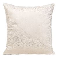 POSZEWKA WELUR VELVET MODNY WZÓR 40 X 40 KREMOWA