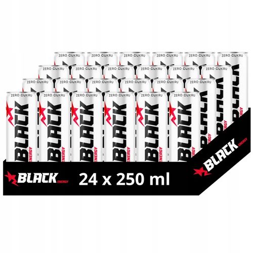 BLACK ENERGY Zero Sugar Gazowany napój energetyzujący 250 ml x24 sztuk na Arena.pl