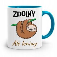 Kubek Błękitny Śmieszny Zabawny Zdolny Ale Leniwy Z Nadrukiem Ze Zdjęciem