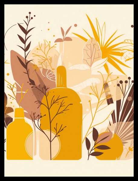 Plakat 60x80cm Złote Rośliny zdjęcie 2