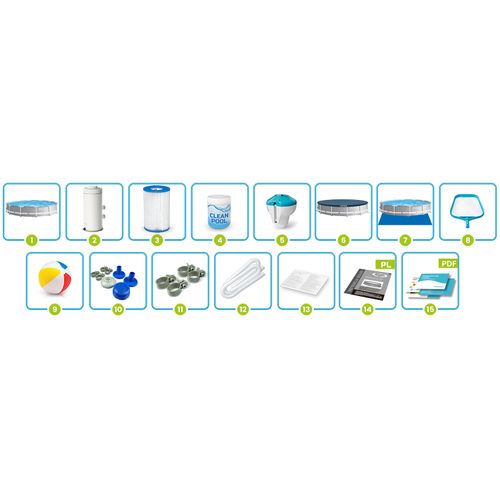 Basen ogrodowy stelażowy 366 x 76 cm 16w1 INTEX 26712 na Arena.pl