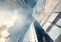 FOTOTAPETA widok miasto we mgle budynek 3D 400x280