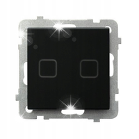 ŁĄCZNIK ŚWIECZ OSPEL SONATA TOUCH WiFi ŁPDT-2RS/m/79 CZARNE SZKŁO SZRONIONE