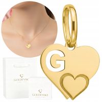 Złota zawieszka wisiorek SERCE Z LITERKA G 585 GRAWER GRATIS NA PREZENT