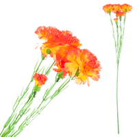 Goździki Gałązka, Bukiet Goździków, Sztuczne Kwiaty, Realistyczne, Pomarańc