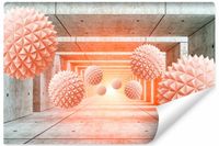 Fototapeta Ścienna Beton TUNEL Kule Abstrakcja Efekt 3D 400cm x 280cm